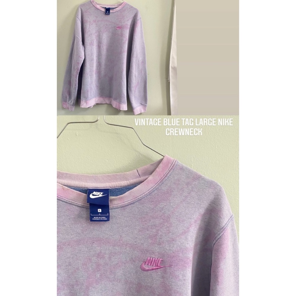 Blue tag tie dye Nike crewneck